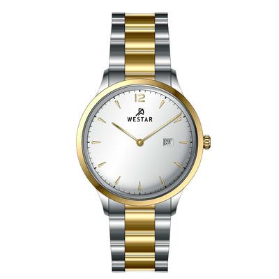 Reloj de cuarzo con esfera plateada y acero inoxidable Profile 50218CBN107 para hombre