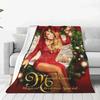 Mariah Carey Super Warme Decken Sänger Weihnachtsgeschenk Camping Bettwäsche Überwürfe Winter Druck Flanell Tagesdecke Sofa Bettbezug