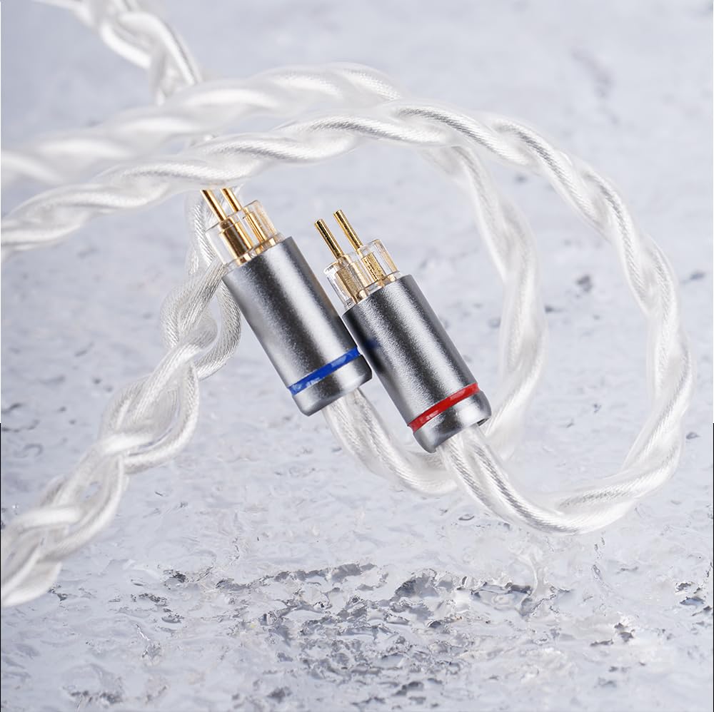 NICEHCK SP4 Słuchawki 2-pinowe Dekoder DAC CX31993 Kabel miedziany OFC Miedziany kabel OFC Kabel zamienny z metalowym HiFi DIY 2-pinowy z kablem, 0,78 mm Chip, 4 sztuki