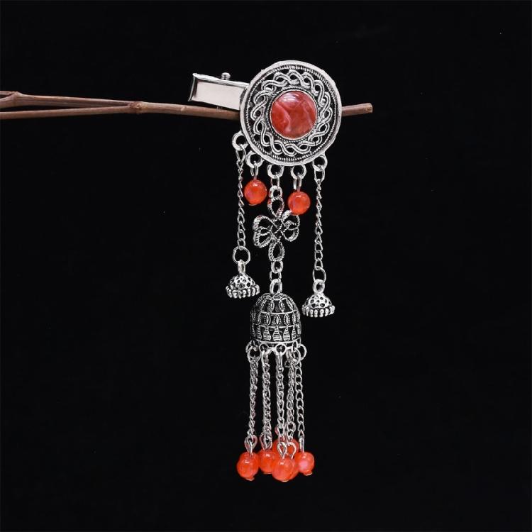 Exotic Hair Clip Side Clip with Tassels For Women Kazak Styles Hair Styling Accessory for Formal Event Costume Accessory