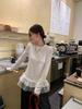 270g German Velvet Korean Lace Patchwork Round Neck Long Sleeve T-shirt - Slimming & Flattering Autumn/Winter Top