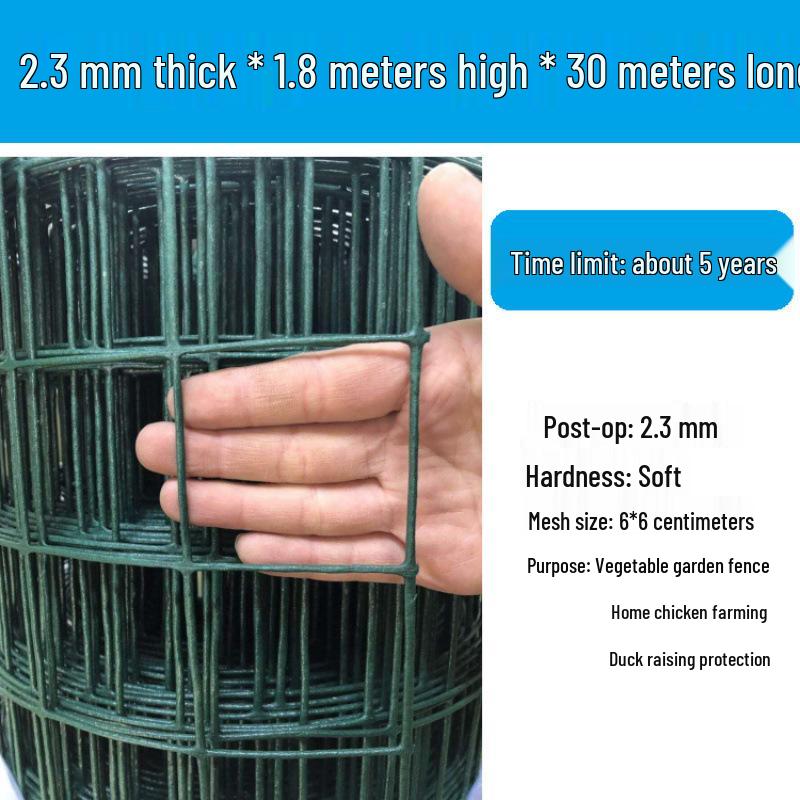 Rustproof Green Plastic-Coated Mesh Wire Fence for Chicken Enclosure