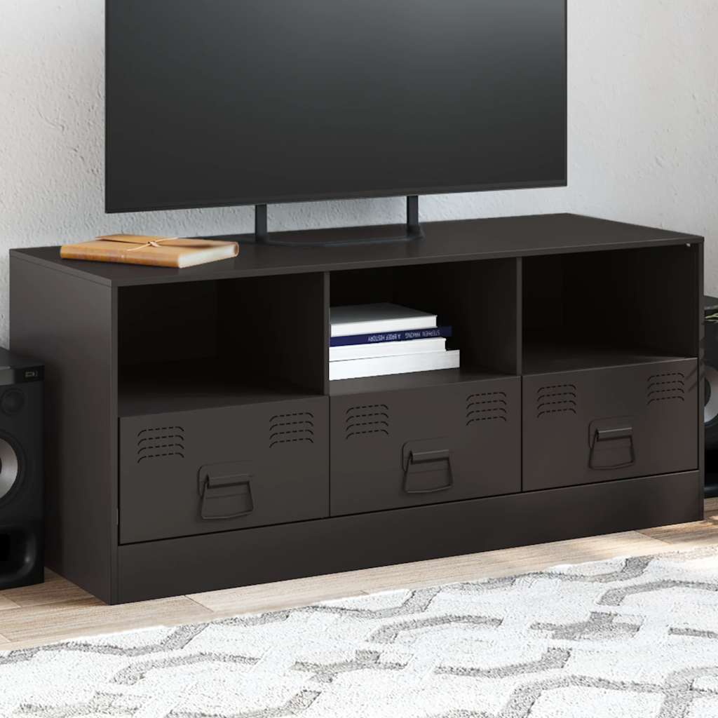 Vidaxl Szafka Pod Telewizor, Czarna, 99X39X44 Cm, Stalowa