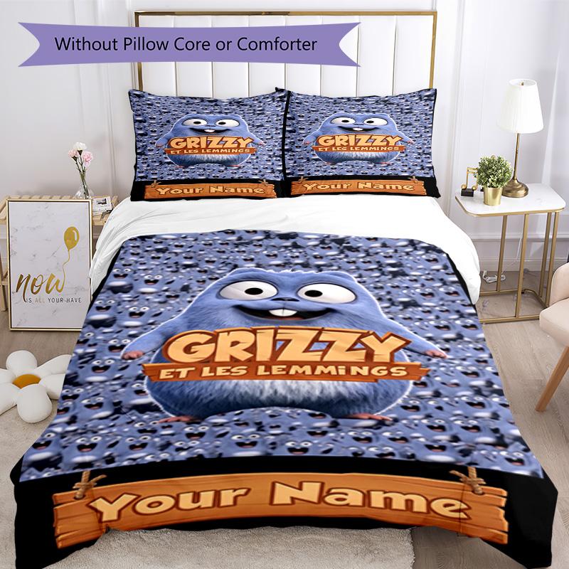 Grizzy & Lemmings Personalisierte Name Benutzerdefinierte Bettwäsche Design zum Dekorieren Zimmer Weiche Bettwäsche Benutzerdefinierte Zimmerdeko Perfektes Geschenk für Frauen/Männer