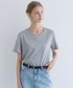 OURHOPE Logo Silky Round Neck T-Shirt - Melange Grey