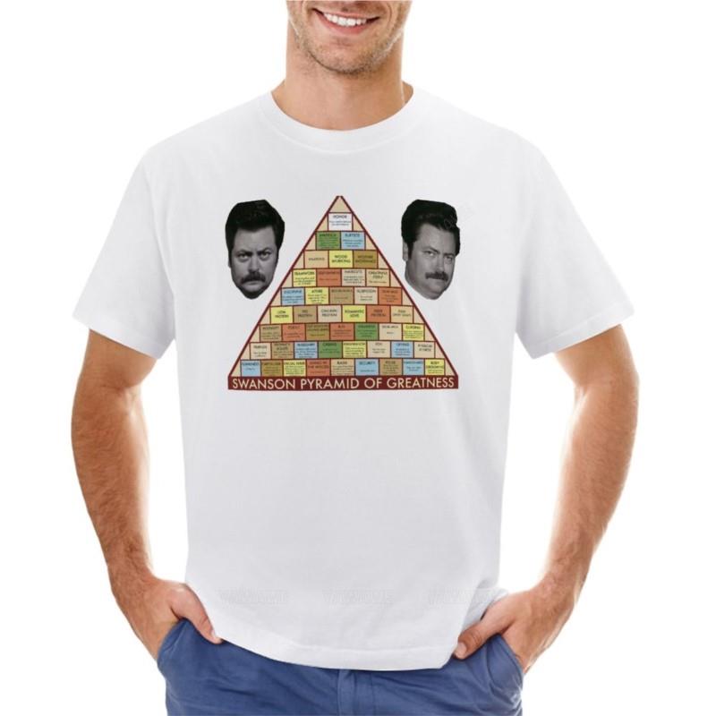 Swanson Pyramid of Greatness TShirt Cute Tops Shirt Boys Animal Print Shirt Graphic T Shirt Unisexs Plain T Shirts