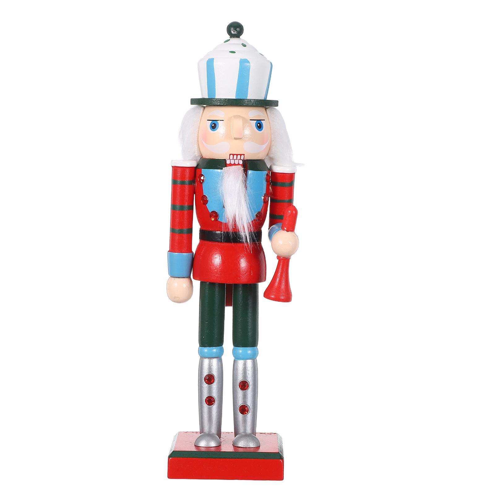 25,5 см Деревянный Щелкунчик Солдат Декор Ручная работа Рождественский Настенный Орнамент Праздничная Полка Дисплей Традиционная Рождественская Фигурка -