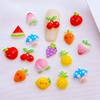 50Pcs New Cute Resin 8-12mm Mini Cherry Watermelon Fruits Series Flat Back Manicure Parts Embellishments For Hair Bows