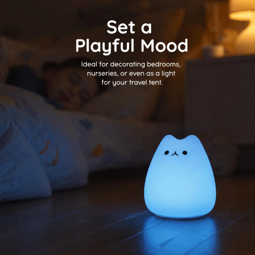 Cat Night Lamp Battery Powered Night Light Portable LED Night Light  Bedroom