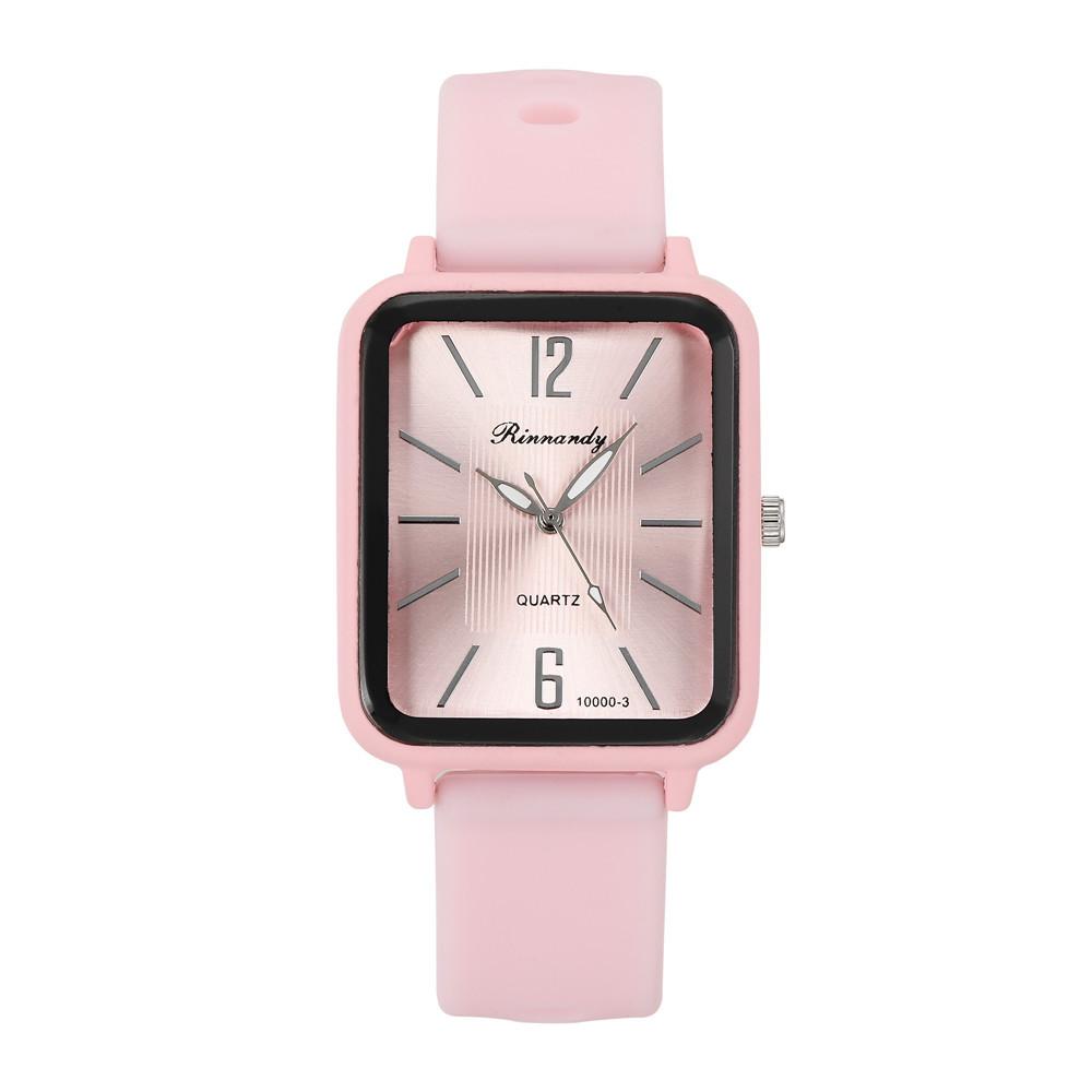 New Fashion Silicone Women Watches Qualities Rectangle Men Quartz Wristwatch With Bracelet Simple Black White Female Clock Gift