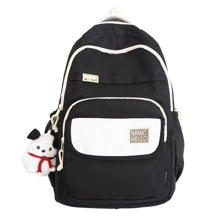 Schoolbag Korean version ins campus style solid color simple fashion versatile large capacity schoolbag junior high school student backpack