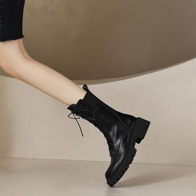 Fashion Autumn Winter Platform Half High Boots for Women Trend 2025 Gothic Pu On Promotion Gyaru Large Size Warm 39 Mid Calf Shoes Woman