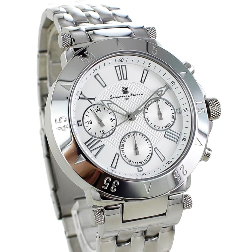 Salvatore Marra 10 ATM Water Stainless Steel Bracelet Men's Watch, Resistant, [No.1]