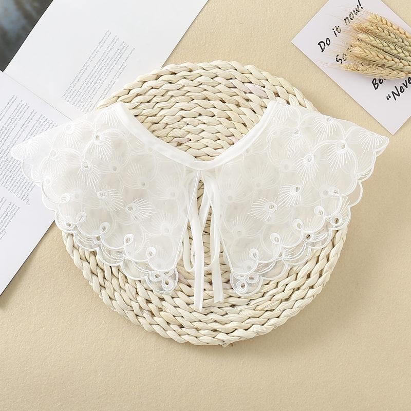 Bow Lace Shawl Women'S Versatile Eugen Yarn Embroidered False Collar Spring And Autumn External Decorative Collar Skirt Shawl