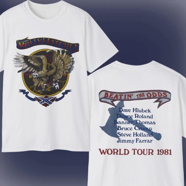 Rare Vintage 1981 Molly Hatchet Beatin The Odds Tour Tshirt 4XL