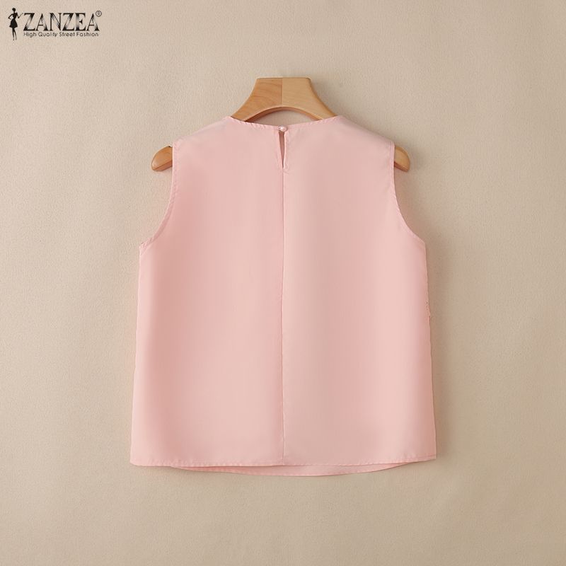 ZANZEA Women Floral Lace Splice Casual Sleeveless Vest Tops
