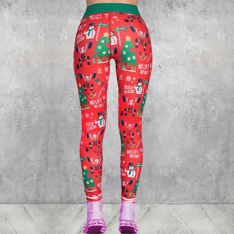 New Printed Women's Fitness Leggings, Sports Holiday Christmas Yoga Pants