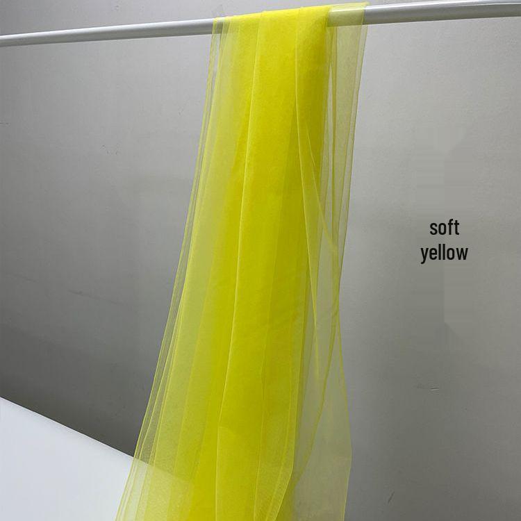 Zitronengelber Gaze-Stoff - Perfekt für Kindergarten-Dekoration & Foto-Hintergründe | Einfarbig Frische Serie