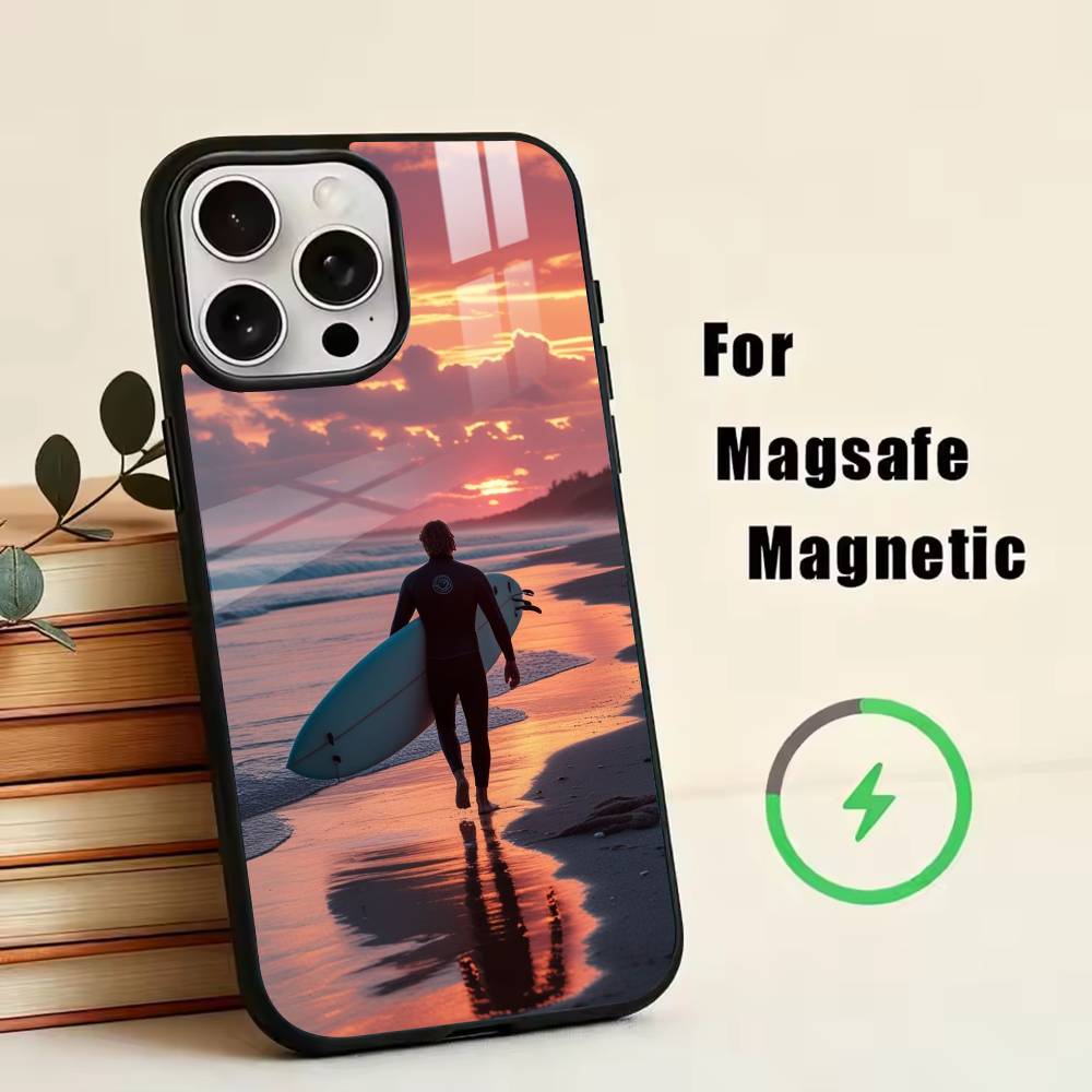 S-Surfing  Phone Case For iPhone17,16,15,14,13,12,11 Plus,Pro Magnetic with Magsafe Wireless Charging