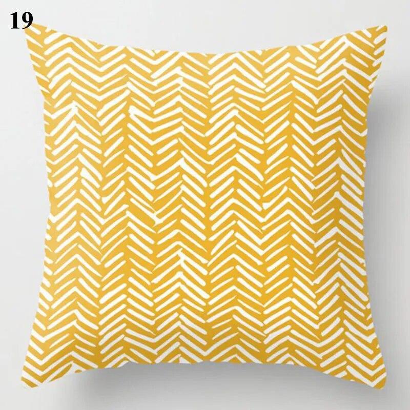 

Декоративные наволочки, желто-серые наволочки с цветочным принтом и геометрическим рисунком животных, декоративные подушки, наволочки из полиэстера с односторонним принтом 45x45cm