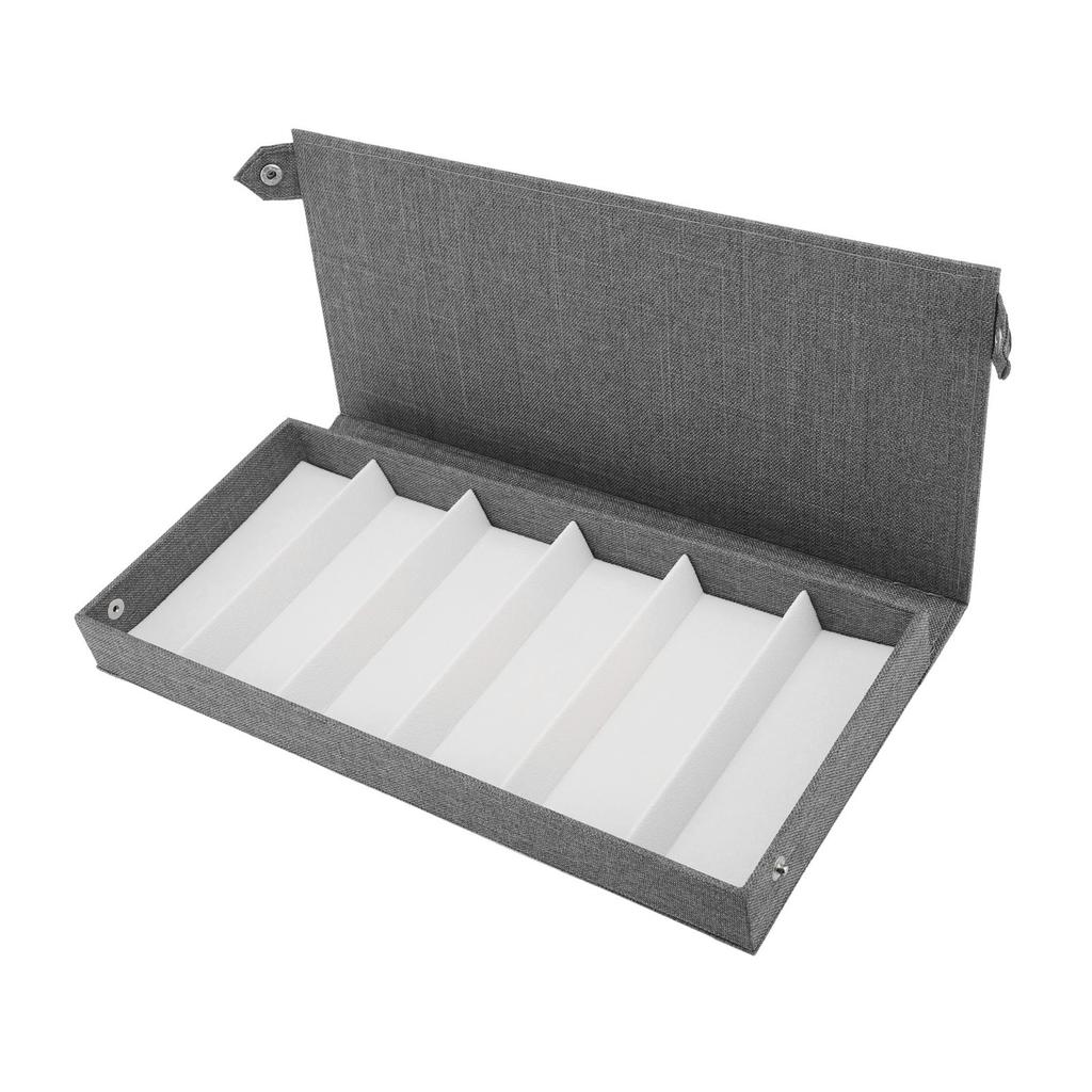 6 Slots Linen Eyeglass Box Eyeglasses Storage Case Multi Slots Fashion Eyewear Display Organizer for Travel Home Store