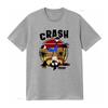 Crash Bandicoot Retro Style Adult T Shirt with Cool Head Stand Design in Circle vintage Washed Casual Comfortable Versatile