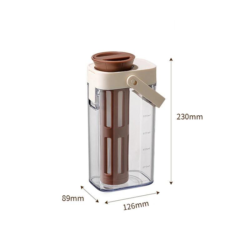 1L Cold Brew Coffee Pot Portable Iced Coffee Maker Cold Brew Fruit Tea Jar Leak Proof Container with Filter Mesh Kitchen Tools