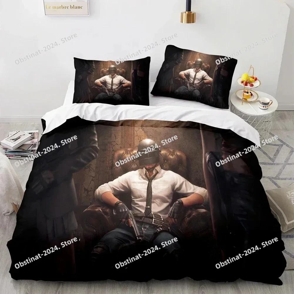 3D PUBG Game BATTLEGROUNDS Bedding Set Printed Comforter Quilt Bed Cover Duvet Cover Pillow Case 3 Pieces Sets Kids Adult Size