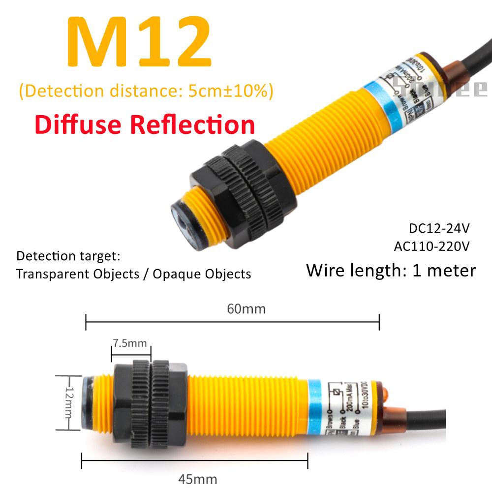 1PCS E3F-DS30C4 Proximity Switch Photoelectric Sensor Switch NPN PNP DC6-36V 30cm Detection Range Adjustable Diffuse Reflection