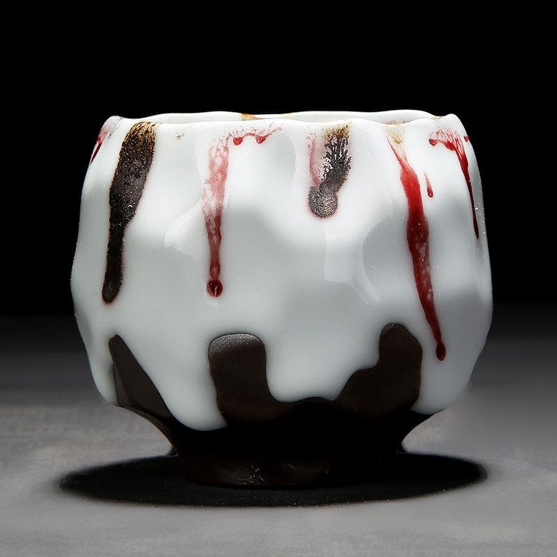 Wabi-sabi Tea Cup Handmade Japanese Retro Coarse Pottery Coffee Cup Cross-border Ceramic Tea Cup Household Water Cup Zen