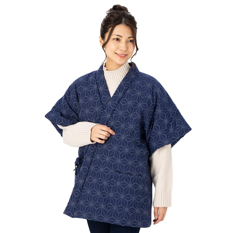 

Watano Sato (Cotton Village) Japanese-made Women s Hanten (short padded jacket) - Kurume Dobby Weave Cotton-filled Hanten 16100 (Free Size, Hemp Leaf
