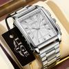 LIGE Luxury Man Wristwatch Waterproof Luminous Date Stainless Men's Watches Sports Square Men Watch Casual Quartz Male Clocks