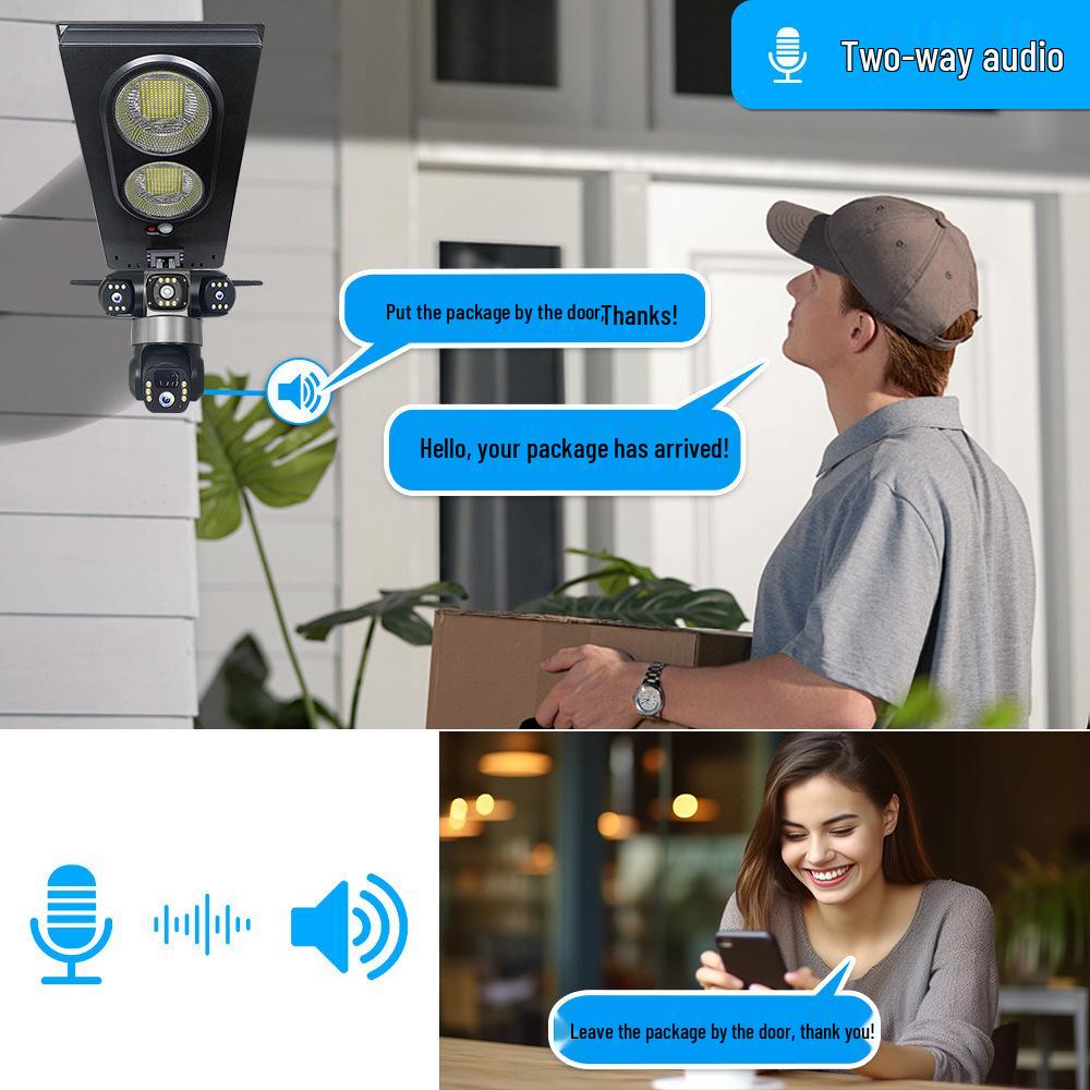 V380 Outdoor Smart Cam: Solar-Powered, Network-Free, Full-Color, Remote-Controlled, Triple-Screen, Courtyard Street Light