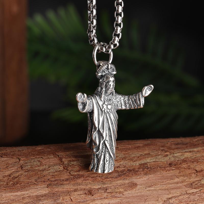 Brasile Cristo Redentore Statua di Gesù Ciondolo Collana Uomo Donna Religioso Preghiera Fede Gioielli Regalo