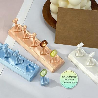 1 Set Nail Holder Non-Magnetic False Nail Tip Practice Stand Press On Nail For Nail Training Plastic Base Holder Nail Display