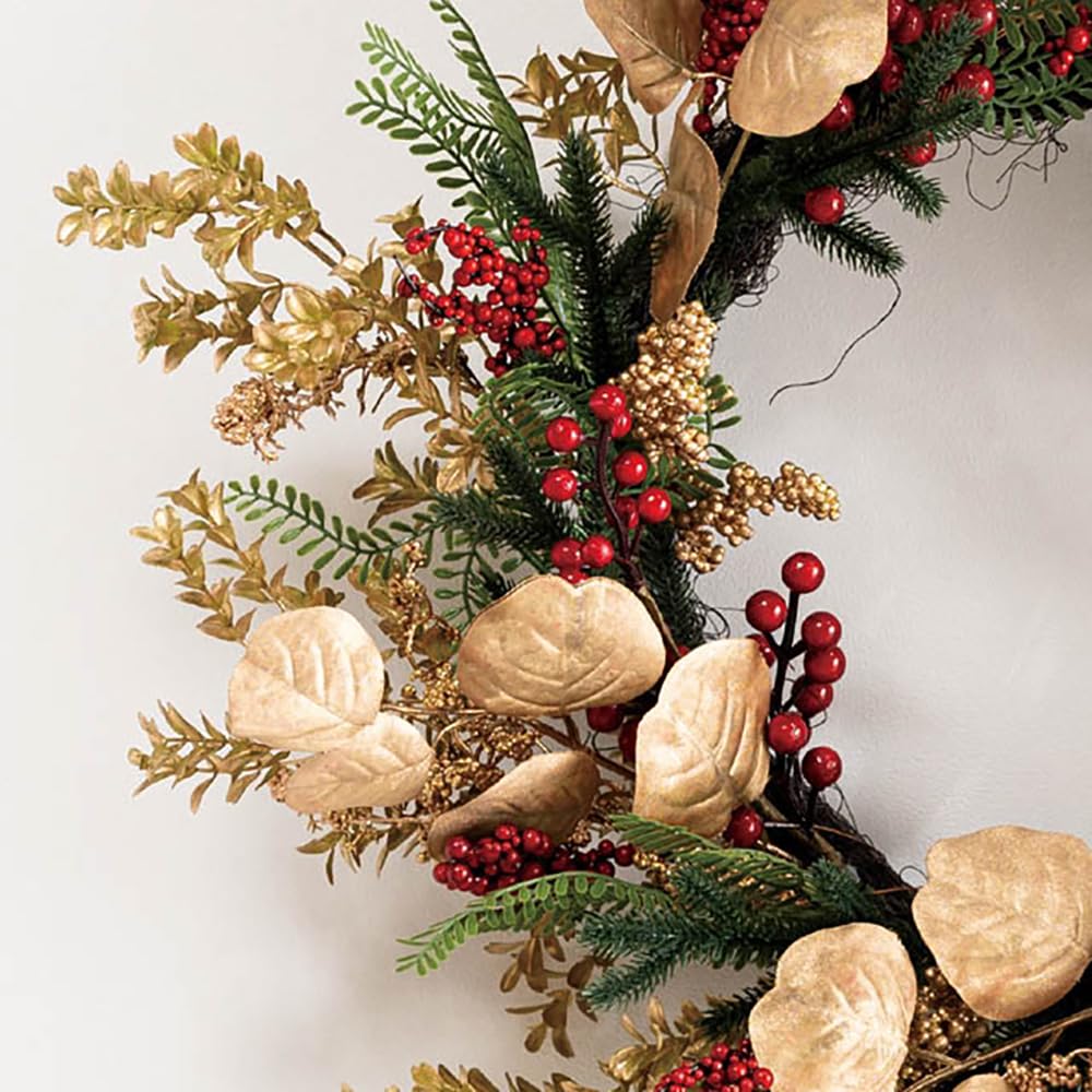 HEADS Christmas Wreath Approximately 600mm Diameter X 160mm 1 Piece X-NW5 Decoration, Diameter, Large, Gold,