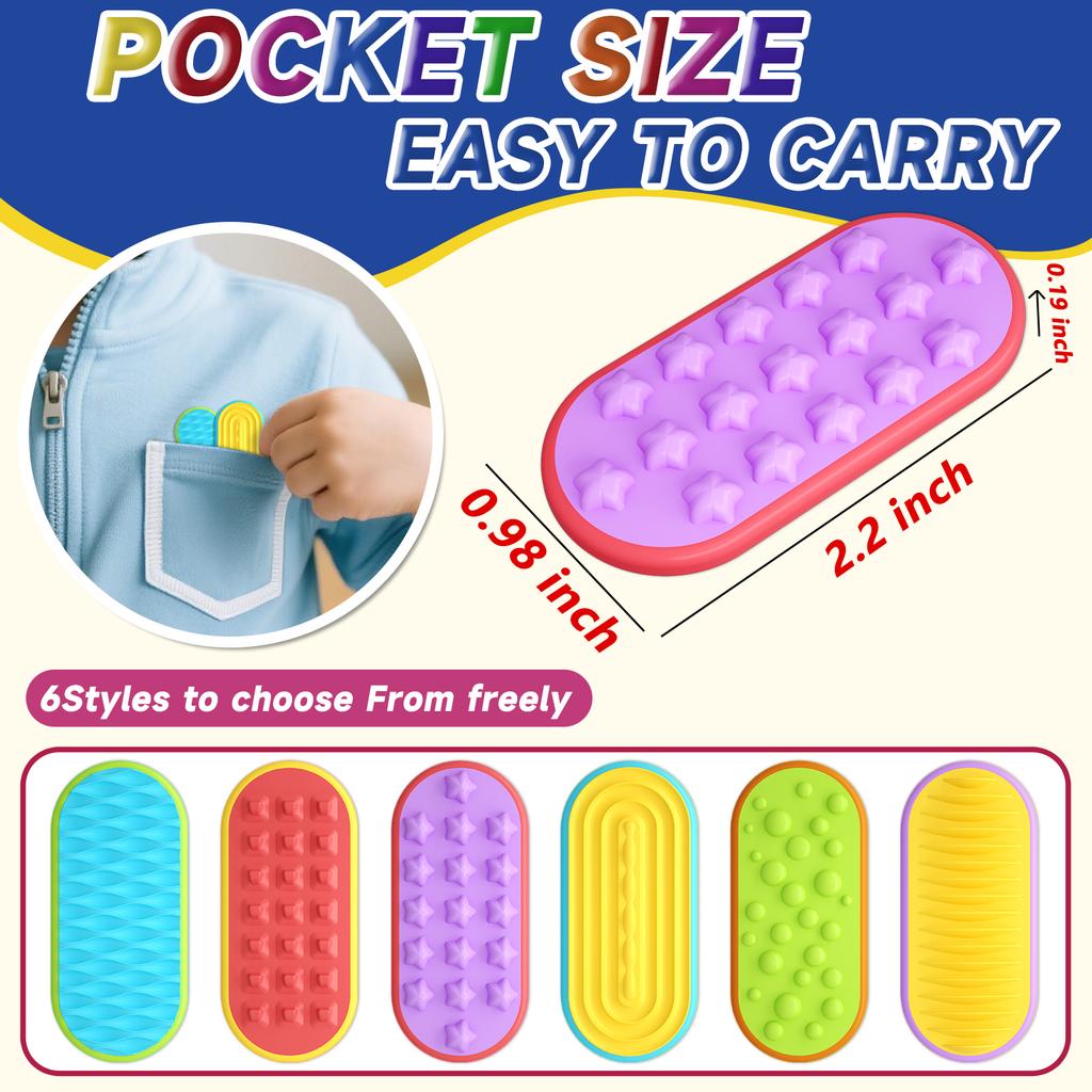 6Pcs/Set Sensory Magnet Toy Silicone Magnetic Slider for Autism Anxiety Stress Relief Toy