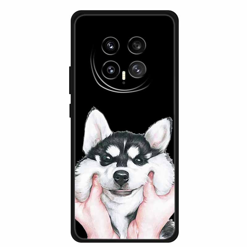 Black Silicone Case For Honor Magic8 Pro Case Cartoon Cat Soft Back Cover For Honor Magic 8 5G Pro Phone Case Coque Funda Para