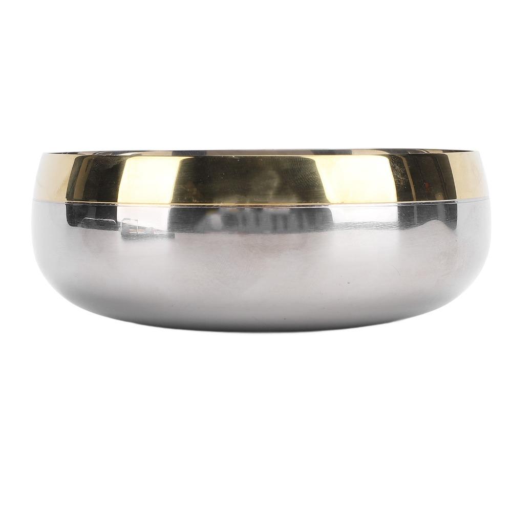 Rustless Steel Metal Bowl Polished Inner Wall Food Bowl Stackable Serving Bowl Salad Making