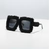 Trendy Punk Soft Fur Ladies Sunglasses Sexy Shades Fashion Eyewear