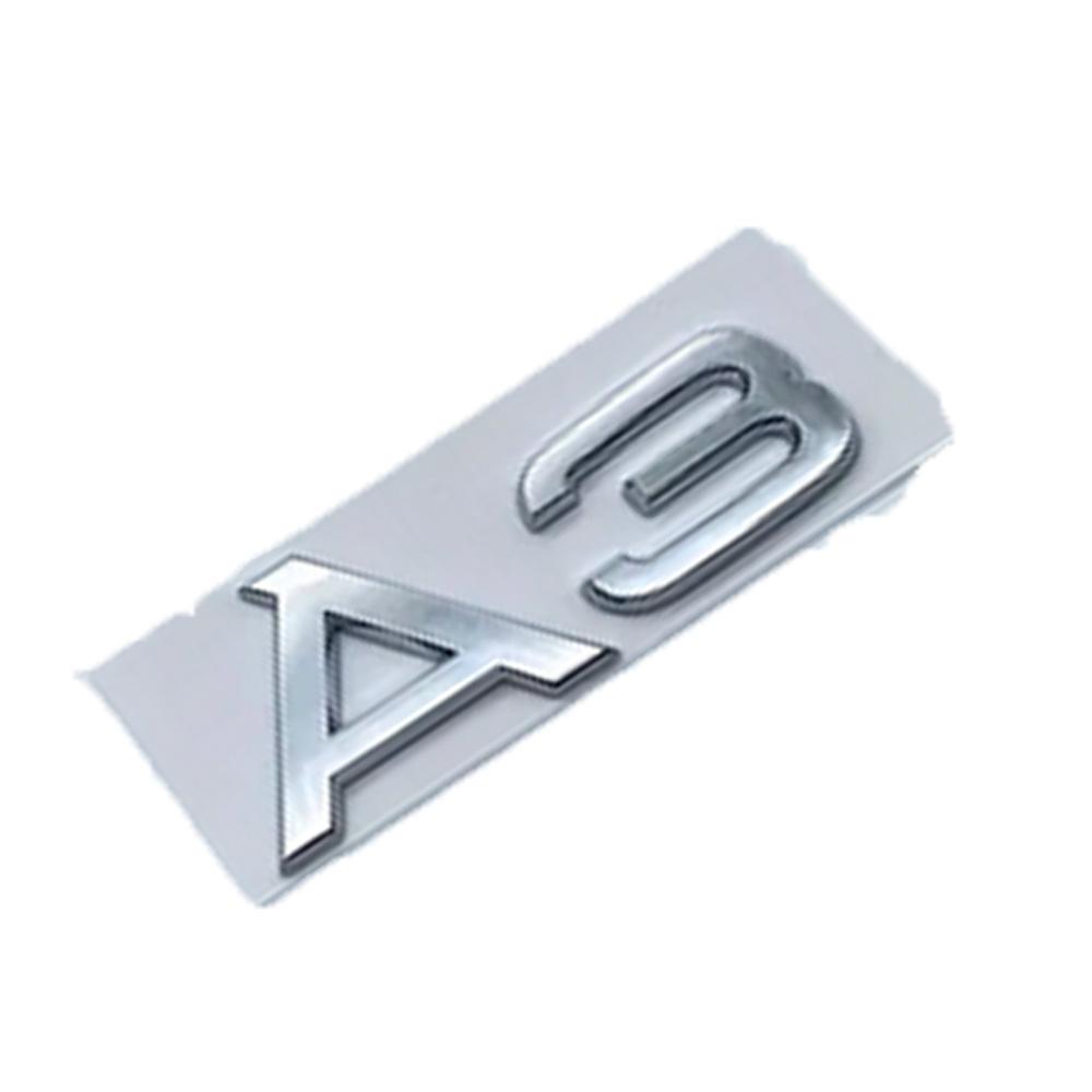Flat Letter 3D ABS Logo For 4JHGE A3 S3 2.0TDI 35TFSI 40TFSI 45TFSI Car Trunk Lid Badge Logo Sticker Bright Chrome Black