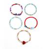Bohemian Style Multicolored Glass Beaded Bracelet With Heart And Evil Eye For Vacation Gift For Women
