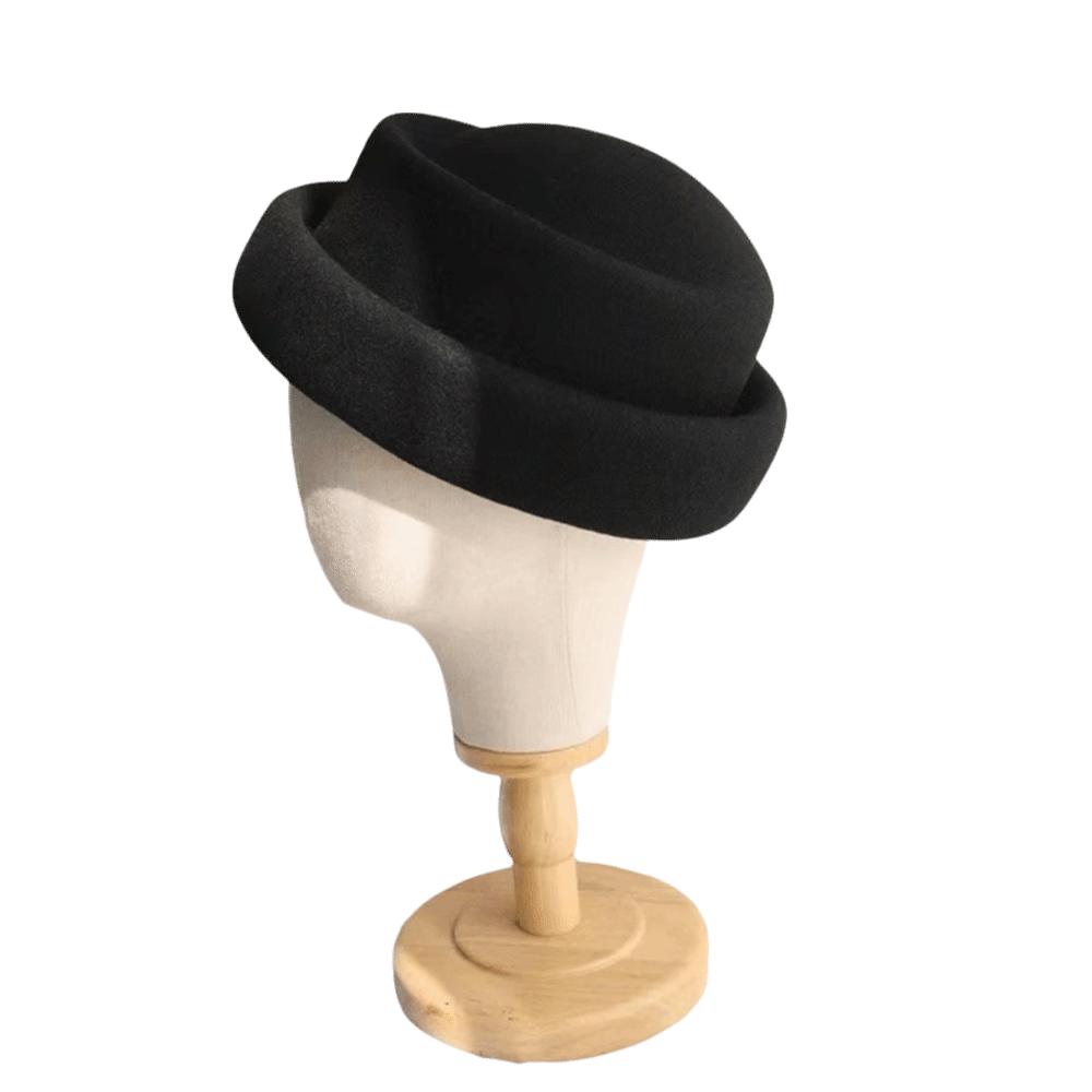Adjustable Top Hat for Women 100% Wool Millinery Berets Trendy Wool Cap  for Party