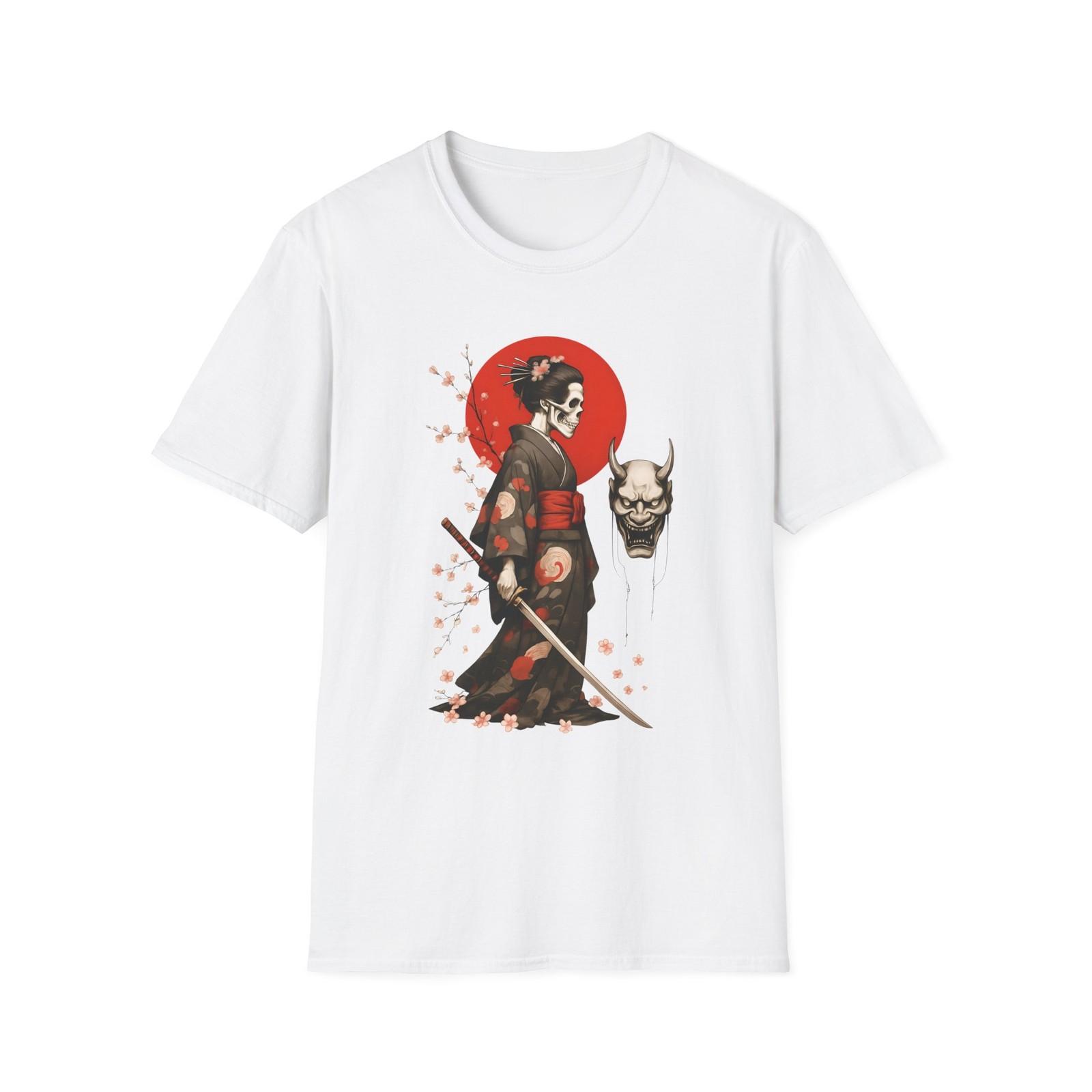 Samurai Spirit Graphic Tee, Japanese Oni Mask T-Shirt, Anime Lover Gift, S