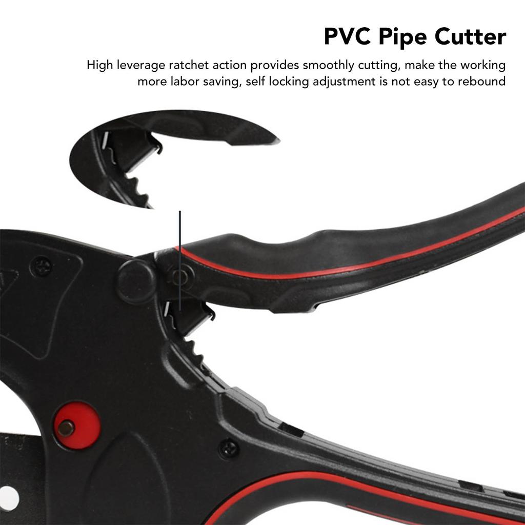 High-Quality Blade Tubing Pipe Cutter Ratchet Action, Self-Locking, Replaceable Scissors for PVC, CPVC,  and Rubber Hose Cutting