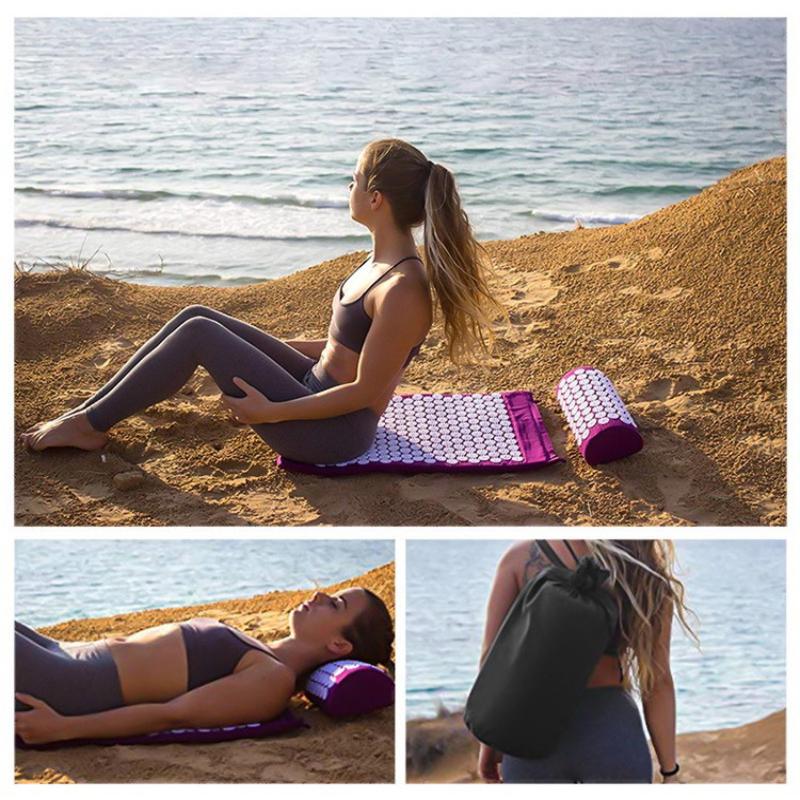 1 Set Akupressur Yoga Matte Kissen Massage Körper Nadeln mit Stacheln Kissen Fußmassagegerät Fitness Pilates