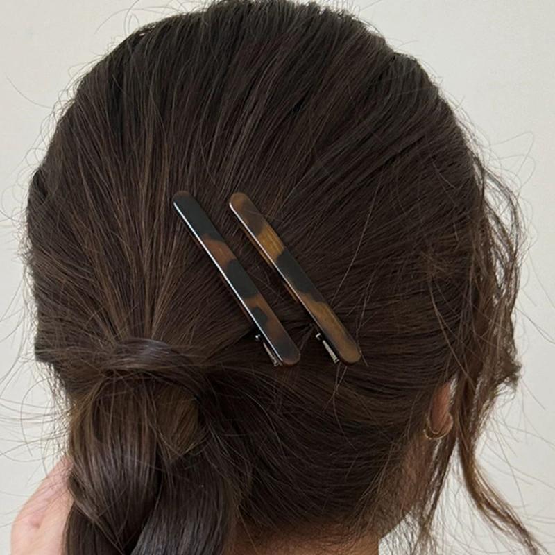 Neue Acetal-Leoparden-Haarspangen für Damen Koreanische Serie Kleine Größe Seitenpony Entenschnabel-Clip Halb hochgestecktes Haarzubehör