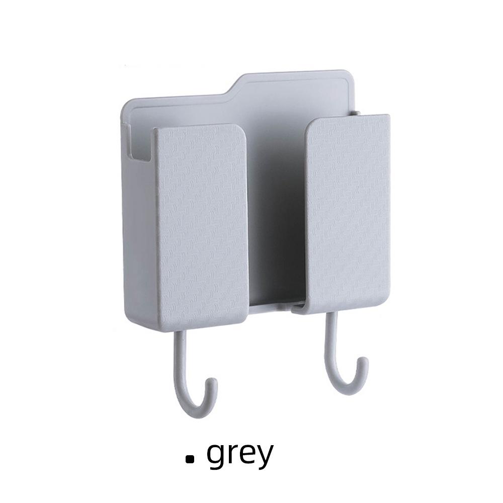 

HdoorLink Настенный держатель для телефона, фиксированный кронштейн для хранения, многофункциональный пульт дистанционного управления, вешалка для мобильного телефона, 3 м, вставная розетка, крючок серый