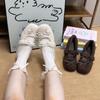 Mary Jane Retro Fluffy Shoes Female Cute Cm Height Increase 3 Bow Beanie Shoes Small Man