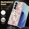 Vintage White Flower Case For Samsung Z Fold 8 Ultra 7 6 5 Luxury Plating Leather Skin Hard Phone Cover For Galaxy Z Fold8 Fold7 Fold6